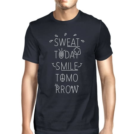 Sweat Smile Mens Navy Cool Cotton Round Neck For Exercise