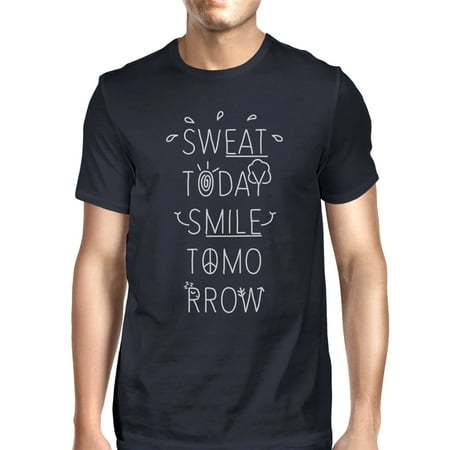 - Sweat Smile Mens Navy Cool Cotton Round Neck For Exercise T-Shirt