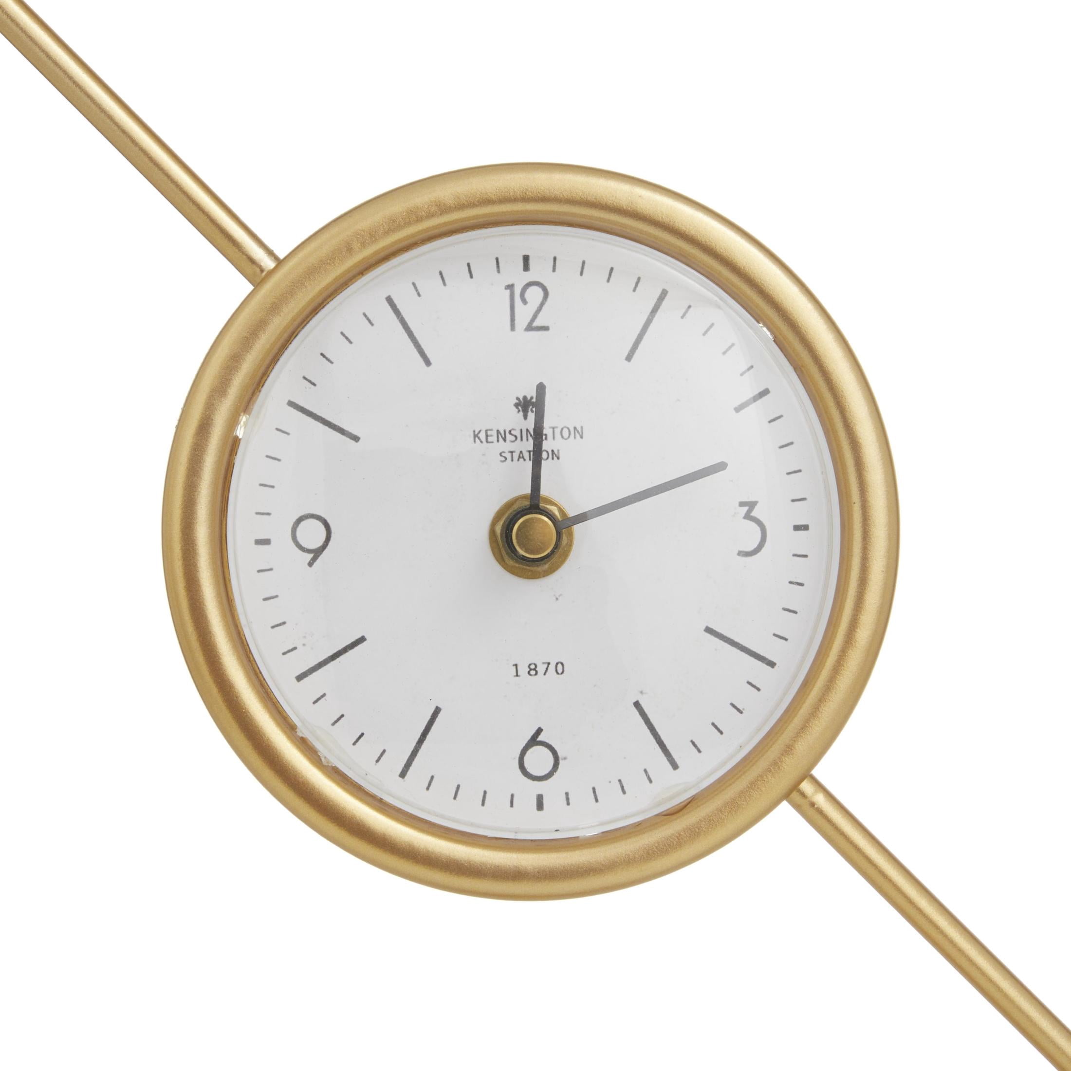 DecMode 16" Gold Metal Clock with Acrylic Base