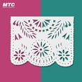 thumbnail image 2 of White Papel Picado Mexican Plastic Banner (1 Pack) - 1 x 10 Large Panels / 16 Feet Long - Great Decor for Wedding Streamers, Baptism Decorations, Showers and More by Ole Rico, 2 of 6