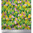 thumbnail image 1 of Soimoi Poly Georgette Fabric Leaves & Tulip Floral Print Fabric by Yard 52 Inch Wide, 1 of 3