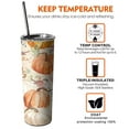 thumbnail image 6 of 20oz Fall Pumpkins and Birds Pattern Skinny Tumblers Stainless Steel Tumbler with Lid and Straw,Vacuum Insulated Double Wall Travel Tumbler Cups with Cleaning Brush for Coffee,Tea, 6 of 6