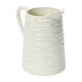 thumbnail image 6 of Creative Co-Op Farmhouse Embossed Stripe Ceramic Pitcher, Distressed White, 6 of 6