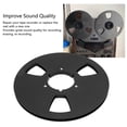 thumbnail image 3 of 10.5 Inch Open Reel Takeup Reel, 3 Holes Easy Installation 1/4 10.5 Inch Empty Tape Reel Improve Sound Quality  for 1/4 Inch Tapes for Recording Black, 3 of 7
