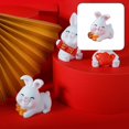 thumbnail image 1 of Bunny Sculpture Adorable Vivid Decorative Handmade Photo Props Year of The Rabbit Mascot Statue Home Decor, 1 of 8