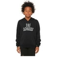 thumbnail image 2 of Daxton Youth Unisex Pullover Cities States Hoodie Mid-Weight Fleece Sweater - Los Angeles Black White, S, 2 of 3