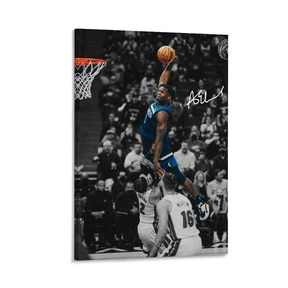 Anthony Edwards Famous Basketball Player Canvas Poster Wall Art Unframed 12x18inch(30x45cm)