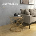 thumbnail image 4 of Set of 2 Nesting Table Coffee End Table Set Tempered Glass Gold, 4 of 10
