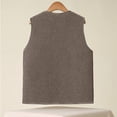 thumbnail image 5 of Women Double-Sided Wear Lamb Wool Vest Loose Sleeveless Corduroy Waistcoat Jacket Pocket Gilet, 5 of 5