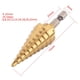 thumbnail image 3 of Broca escalonada HSS, 4-22 mm 1/4"vástago hexagonal Broca escalonada Herramientas eléctricas, broca escarificadora de cono pagoda recubierta de titanio, para materiales más blandos Unbranded GS01116, 3 of 5