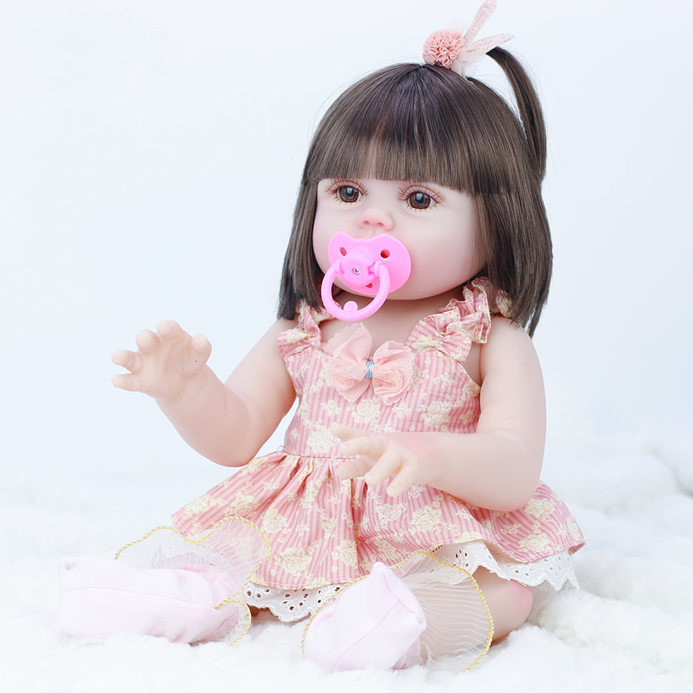 Details about   55cm Real Looking Soft Silicone Reborn Doll Pink Clothes Set Dress Up Toy 