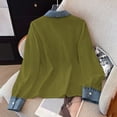 thumbnail image 5 of QASIEATN Womens Oversized Shirts Long Sleeve Mock Turtleneck V Neck Button Down Denim Pullover Shirts, 5 of 9