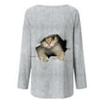 thumbnail image 3 of CLOOCL Plus Size Blouse For Women Animal Funny Cat Graphics 3D Print Female Pullover Long Sleeve Fashion Tops, 3 of 6