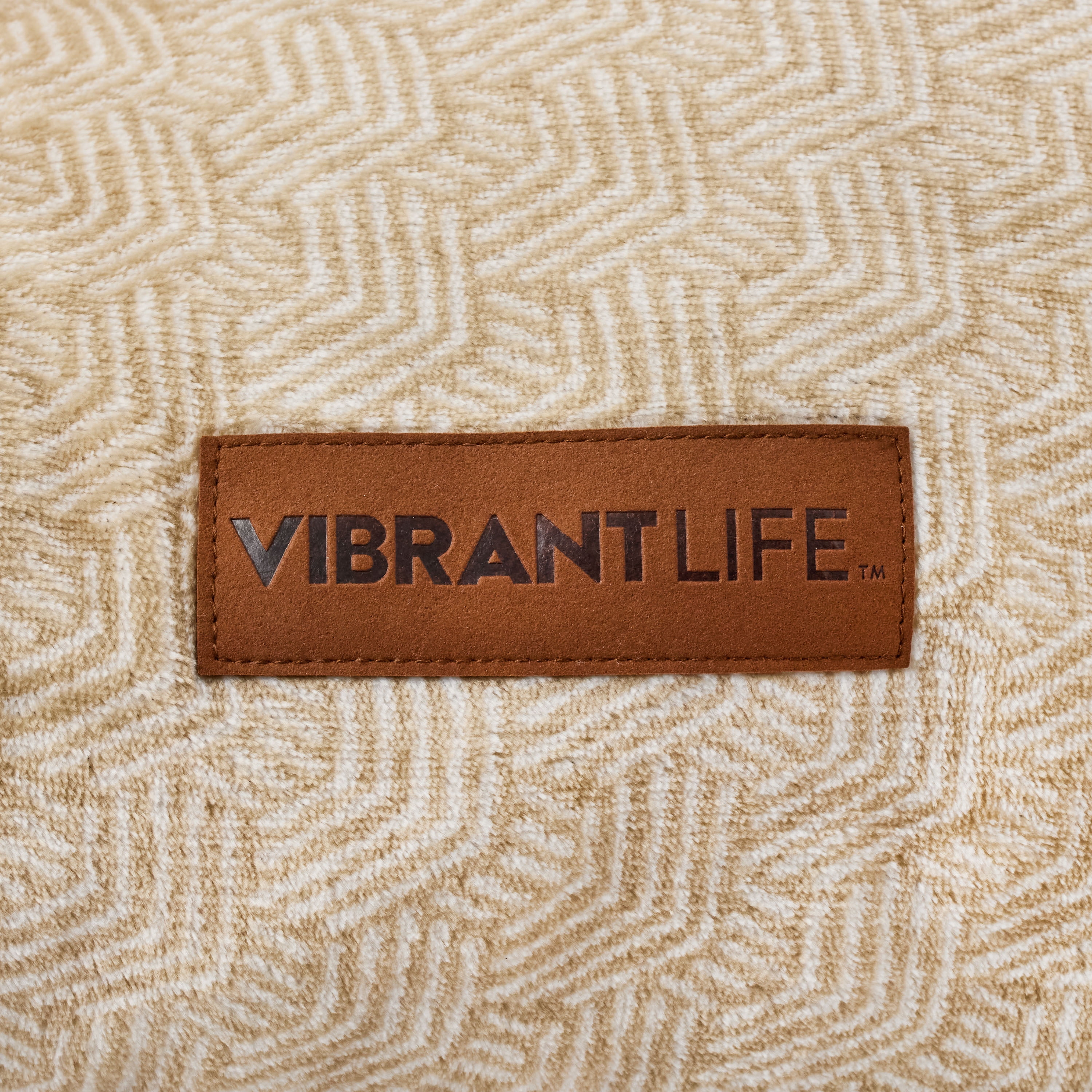 Vibrant Life Extra Large Dog Bed, Plush Pillow Bed For Large Breeds, Extra Large, 38" x 48", Tan