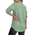 thumbnail image 3 of Fantaslook Striped Button Down Shirts for Women Classic Long Sleeve Collared Office Work Blouses Tops, 3 of 8