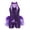 Purple, variant on DPOIS Kids Girls Sequined Dance Leotard with Feathers Tulle Jumpsuit Pink 5