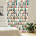 thumbnail image 4 of Ambesonne Floral Curtains 2 Panel Set, Patchwork Inspired Vintage, Pair of - 28" x 84", Eggshell Pink Teal, 4 of 4