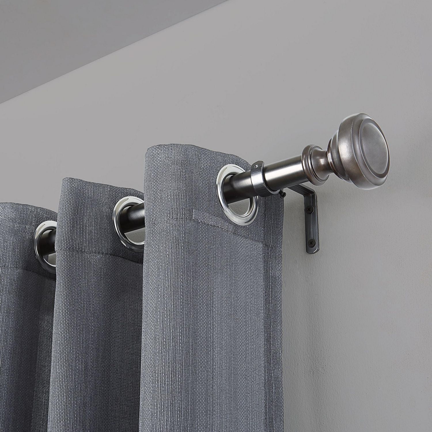 Hometrends NOBLE 1" ROD 60"-144" PEWTER, Adjustable drapery rod set