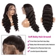 thumbnail image 2 of 13x4 Lace Front Human Hair Wigs Deep Wave Wigs HD Lace Front Human Hair Wigs Brazilian Hair Wig Pre Plucked With Baby Hair 150% Density Body Wave Wigs for Black Women 24inch Natural Color, 2 of 6