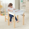 thumbnail image 3 of Costway Ensemble Table et Chaise pour Enfants en Bois Bureau d'Étude et de Dessin d'Activités avec Tiroir pour Rouleau de Papier, 3 of 10