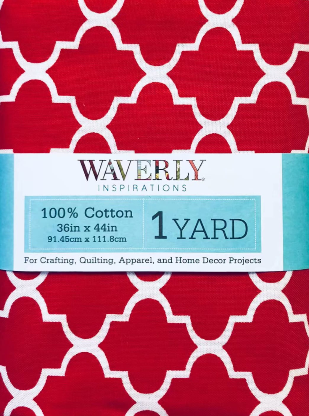 Waverly Inspirations 44' x 1 Yard Cotton Precut Twist Poppy Color Sewing Fabric, 1 Each