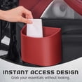 thumbnail image 6 of KOYPTL PU Leather Car Trash Can Bin Mini Auto Dustbin Garbage Organizer Multifunctional Garbage Container Bin Car Accessories Essentials Interior for Women Men Car Door Side Storage Box, 6 of 7