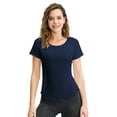 thumbnail image 6 of Hanerdun Womens Workout Tops Short Sleeve Athletic Shirts Quick Dry Yoga Running Top 2PCS L, 6 of 7