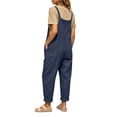 thumbnail image 6 of Fnooota Women's Overalls with Pockets, Loose Fit Casual Adjustable Straps Cotton Linen Summer Jumpsuits Navy Size M, 6 of 7
