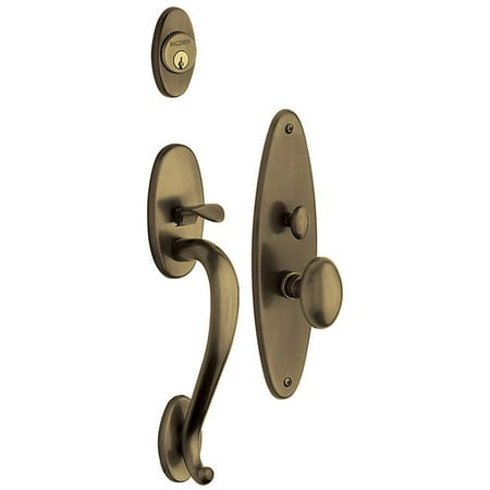 - Baldwin 6560050ENTR Satin Brass & Black Lexington Entrance Lock Trim