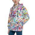 thumbnail image 2 of Kll Unisex Kids Boys Girls Hooded Pocket Pullover Hoodies-Colorful Watercolor Dots, 2 of 9