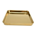 thumbnail image 3 of Plateau Rectangulaire à Fond Plat, Plateau Rectangulaire en Acier Inoxydable Doré Portable Stable Multifonction Durable pour Hôtel pour Restaurant pour École, 3 of 8