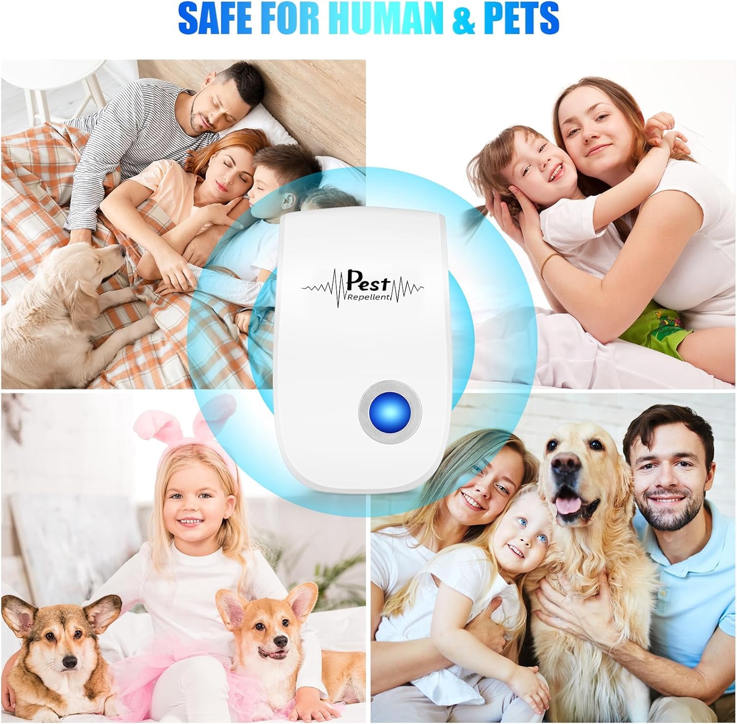 10 Pack Ultrasonic Pest Repeler Electronic Mouse Repelent Ultrasonic Plug in Pest Control for Mice, Roach, Rodent, Insect, Cockroach, Rat, Spide, Ant, Bugs, Mosquitoes, Mouse Deterrent for Home
