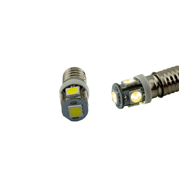 Rebaydo 2pcs E10 LED Bulb 12 Volt DC (Color:White 6000K;)