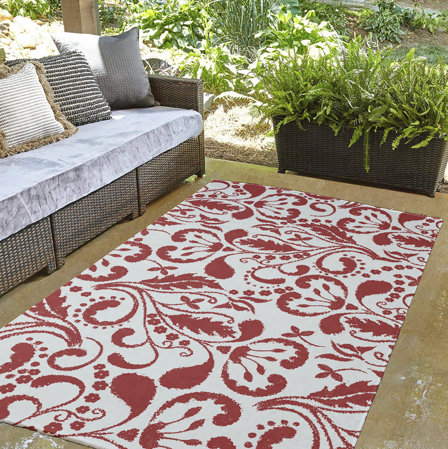 3' x 5' Simply Daisy Aurora French Country Chenille Area Rug, Coral