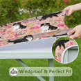 thumbnail image 6 of Bernese Mountain Dogs with Pioneer Flower Square Fitted Tablecloth with Elastic Edge,Square Table Cover,Washable Elastic Table Cover for Home Kitchen Party Decor 34"x34", 6 of 6