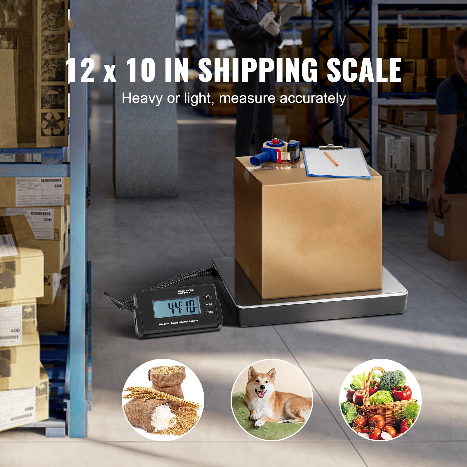 5Seconds™ Wireless Shipping Scale, 440LBs, 15”x12” Heavy Duty