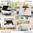 thumbnail image 3 of Dycanpo 36'' Storage Ottoman Lift Top Coffee Table with Wooden Legs for Living Room, White, 3 of 12