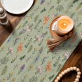 thumbnail image 4 of Sage Green Wildflowers Short Table Runner 36 Inches Long,Farmhouse Herbs Floral Summer Cotton Linen Table Runners Dresser Scarves,Fabric Tabletop Scarf Furniture Cover for Home Dinner Party 13"x36", 4 of 9