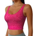 thumbnail image 2 of Balery Rose Red Glitter Sujetadores deportivos con espalda cruzada para mujer, acolchados, sin costuras, de alto impacto, ideales para yoga, gimnasio, entrenamiento y fitness.-XX-Large, 2 of 8