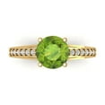 thumbnail image 2 of 2.21ct round cut green natural peridot 14k yellow gold Bridal Wedding Engagement Promise Anniversary Ring for Women size 6.75, 2 of 7