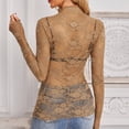 thumbnail image 3 of ZIXKCGDSE Mesh Long Sleeve Top for Women Lace Shirts See Through Floral Embroidery Blouse Size XL, 3 of 4
