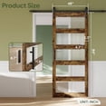 thumbnail image 6 of Bestier 36in x 84in MDF Glass Barn Door with 6.6ft Hardware Kit, Farmhouse Sliding Door with Lock and Floor Guide, Waterproof Surface, Easy Assembly, Heavy Duty, Rustic Brown, 6 of 7