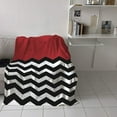 thumbnail image 4 of Red ChristmasThrow Blankets, Black and White Chevron Soft Fleece Blanket Decorative for Home Sofa Couch Chair Living Bedroom,50x60 inches,, 4 of 5