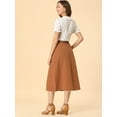 thumbnail image 2 of DARING DIVA Women's Cotton A-Line Midi Skirt with Pockets 2XL Brown, 2 of 6