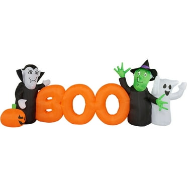 Haunted Hill Farm 10 Ft. Wide BOO Sign with Lights Halloween Blow Up, Airblown Inflatable, HIBOOSGN101-L