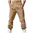 thumbnail image 2 of Ceisia Men Solid Color Loose Casual Pants Elastic Waist Drawstring Sports Gift Work Trousers, 2 of 9