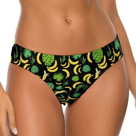 

Bananas and Flowers Women s Thongs Sexy T Back G-Strings Panties Underwear Panty