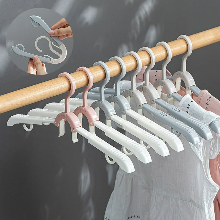 Sindax Space Saving Hangers Telescopic, 6 Holes Clothes Hangers Adjustment  to 9 Holes, Upgraded Sturdy Metal Clothes Hangers Space Saving for Heavy