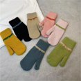 thumbnail image 4 of Xfvqtps Women Knit Mittens with Thumbhole Warm Winter Gloves Cozy Soft Stretchy Extended Mittens for Women Pink, 4 of 4