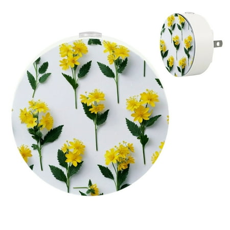 

YZUOUZY Lamp for Bedroom LED Lamp Bedside Lamps Set of 2 White Background Bouquet Yellow Mimosa